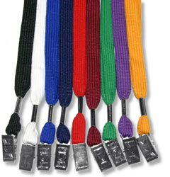 Flat Lanyard with Bulldog Clip